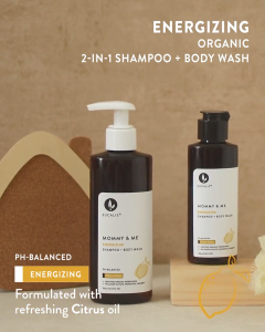 Eucalie Mommy & Me Energizing Organic Shampoo + Body Wash (Eksim Psoriasis Sensitif Rambut Rontok & Rusak)
