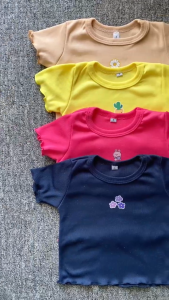 Bykiddos - Atasan Anak Perempuan Lengan Pendek Curly Crop Top Casual Lokal / Baju Anak Perempuan Crop Top Casual