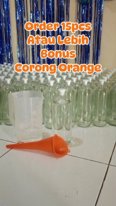 Botol Kaca 1 Liter / Botol Bensin 1000 ml / Botol Minyak / Botol Jamu / Botol Minuman + Tutup Plug