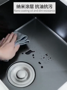 NANO Kitchen Sink Double Handmade Stainless Steel Seamless Welding Sink dengan Design Topmount Kitchen Sink Handmade Stainless Steel Undermount Sink Kedalaman 22cm Sink