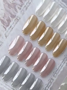 Nail Polish Bright Ice Transparent Crystal Powder Mirror Moonlight White Aurora Powder Decoration 美甲高亮冰透镀晶粉镜面月光白极光粉