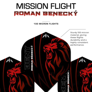 Mission Dart Flights - Roman Benecky STANDARD 100 Micron Solo Darts Flight For Soft and Steel Darts (SAYAP ARROW)