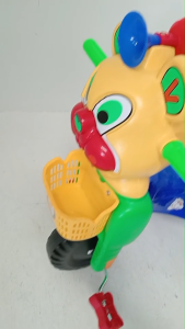 AB TOY รถเด็กสามล้อหน้าผึ้งสีเหลือง เบอร์ 13  มีแตรลมและขาถีบ ประกอบพร้อมจัดส่ง