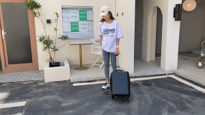 LESTOP Large Capacity Waterproof Business Travel Backpack with Double Shoulder Strap for Men and Women Universal Wheel Polyester Cotton Lining