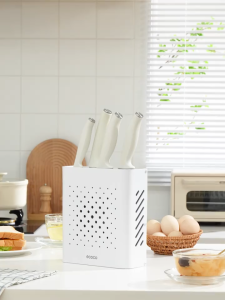 Kệ cắm dao kéo ECOCO hợp kim Nhôm tĩnh điện không hoen gỉ thế hệ mới Giá cài dao 2in1 cao cấp không khoan tường 24101