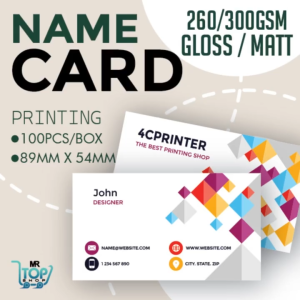 【100 - 1000pcs】2-Side NAME CARD | BUSINESS CARD | 印刷名片 | MEMBER CARD | Custom Design 260/300GSM WITH LAMINATE WATERPROOF
