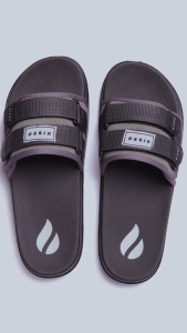 Hibro Compact - Sandal Slide Double Strap Casual Slop Pria Wanita - Grey black