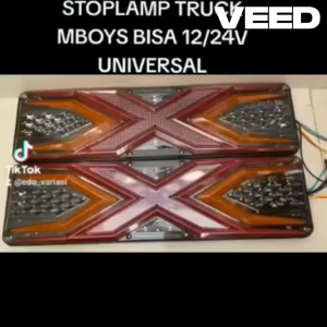Stoplamp Lampu Rem Belakang Truk Universal Model X Men 12-24Volt