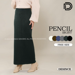 🇲🇾 DESINCE Pencil Skirt Waist Elastic Ironless Multi Color Skirt Perempuan WP 060