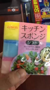 Set 3 mút rửa chén đĩa 2 lớp Aisen Nhật Bản KCJ21 hàng nhập khẩu (mặt mềm và mặt cước)