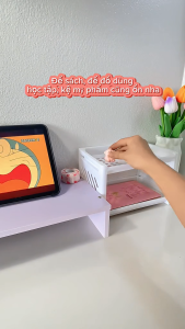 KỆ NHỰA MINI 2 TẦNG ĐỰNG ĐỒ DÙNG HỌC TẬP TRANG TRÍ BÀN HỌC SIÊU XINH - KỆ ĐỰNG ĐỒ ĐA NĂNG PHONG CÁCH HÀN QUỐC LẮP RÁP DỄ DÀNG