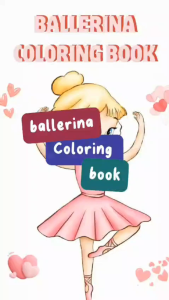 Buku Mewarnai BALLERINA Coloring Book Cute Aesthetic Sketsa Menggambar Anak Remaja Kertas Tebal
