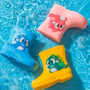 Childrens Cartoon Raincoat Rain Boots Waterproof and Non-slip 2-10 Years Old Childrens Rain Boots Toddler Rubber Shoes Rain Boots