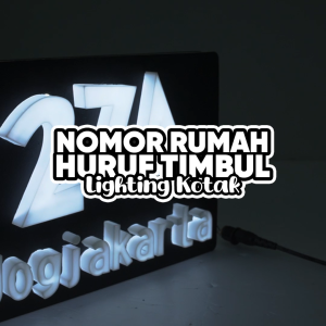 Nomor Rumah Huruf Timbul Lighting Model Kotak by 3D Print Custom Free Adaptor