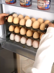 MD-C725 Tempat Telur 36 Lubang Sekat / Rak Penyimpanan Telur 3 Tingkat Susun Pintu Kulkas Container Box Telor Ayam