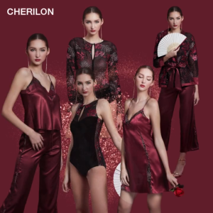 CL CHERILON เชอรีล่อน เสื้อสายเดี่ยว สายเดี่ยว ผ้าซาติน ลูกไม้ สีแดง สวย เสน่ห์ที่ไม่เหมือนใคร NIC-FHCOP1 + NIC-FHCOP2