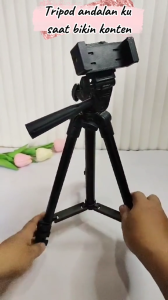 Tripod Tongsis BLACK EDITION 3120 Tinggi 1METER-Tripod HP dan Kamera Universal Free Holder U+Tas