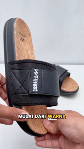 MUHSA.CO-Sandal Slide Pria Trek Ease Hitam/Cream