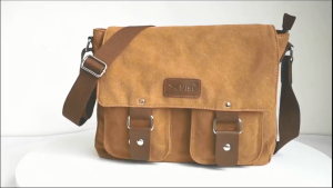 TINYAT Canvas Messenger Bag Vintage Crossbody Shoulder Bag Military Satchel for Men Travel Work Business