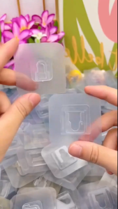 10Pairs Double-Sided Adhesive Wall Hooks Invisible Traceless Hook Holder Self Adhesive Power Strip Fixator Transparent Wall Hooks Hanger