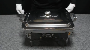 Stainless Steel Chafing Dish Food Warmer with Cover 6.8L Catering Buffet Food Server Tray Set of 6 Unibest