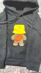 Áo Nỉ Hoodie Mũ 2 Lớp Hình Gấu Túi Mũ Đơn Giản Dễ Phối Đồ Chất Vải Nỉ Cotton Mềm Mịn Co Giãn Cho Bé