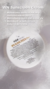 HSK Secret WN Sunscreen SPF 50 PA+++ - Daily Sunscreen / Sunblock Mencerahkan dan Melembapkan dengan Alpha Arbutin Lecithin & Collagen