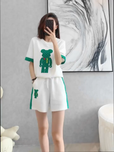 Suit Women Loose Korean Fashion Casual Short-sleeved T-shirt Shorts 2-piece Set