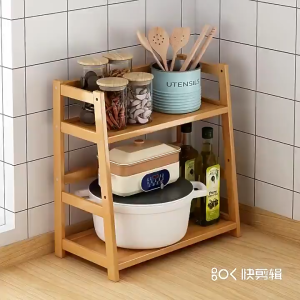 【COD&In Stock】Bamboo Storage Rack For Multipurpose 2 Layers Wooden condiment Kitchen/Book/Plant Rack