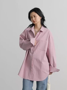 Kemeja Kerah Polo Warna Solid Sederhana & Kekinian Korean Style