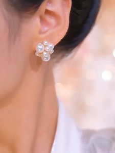 18k gold pawnable saudi gold original south sea pearl white pearl zircon earrings for women gift