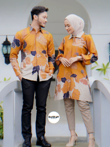 Mawar Series Tunik Kemeja Pakaian Batik Couple Seragam Modern Atasan Baju Kerja Kantor Wanita