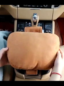 Gối Tựa Đầu Ô Tô Da Lộn Cao Cấp Có Logo Theo Hãng Xe - Kiểu Dáng Maybach Thoáng Khí Chống Đau Mỏi Cổ Vai Gáy