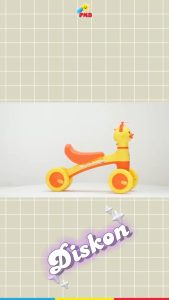 Mainan Kendaraan sepeda motoran roda 4 anak laki laki perempuan balance biki Ride On IORA TM 06 PMB