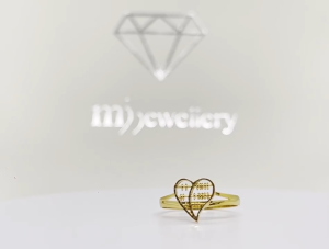 MJ Jewellery 375/9K Gold Love Shaped Abacus Ring C70