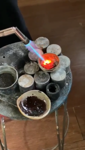 Blender Patri / Solder Leburan Emas dgn Gagang Kayu Pelindung Panas