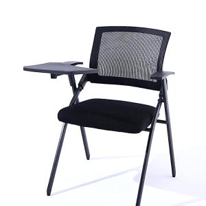 Foldable Study Chair With Mini Table Ergonomic Home Office Chair School Student Study Chair with Arm Rest Meeting Training Chair