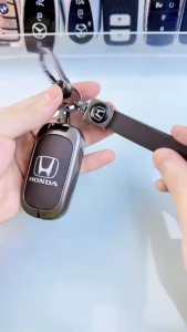 Ốp Chìa Khóa Xe Honda HRV CRV Civic 2023 2024 Mẫu Hợp Kim Phối Da 3 Màu Sang Trọng Tùy Chọn