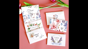 6pcs/pack Multi Style Floral Thank You Notes for Your Wedding Baby Shower Business Anniversary Bridal Shower - Watercolor Flower Cards with Envelopes - Blank Inside (Thank You)