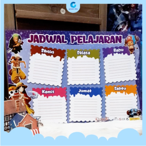 Poster Anak Jadwal Pelajaran Sekolah Motif Karakter