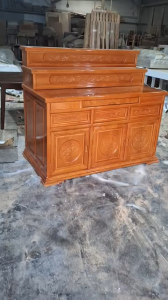 Tủ thờ 3 tầng gỗ sồi Bàn thờ phật Bàn thờ gia tiên  Bàn thờ ông địa tiện lợi sang trọng A04