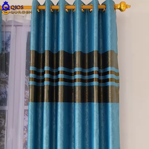 Gorden Mewah Kain Blackout Tebal Serat Embosh Model Smokering Tinggi 230 cm