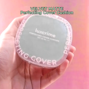 LUXCRIME Perfecting Cover Cushion Velvet Matte SPF 50 PA +++ | Cushion Matte | Weightless | Natural Matte Finish | FUFUMISE