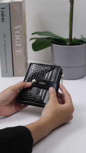 [SPECIAL PRICE] CEKA Dompet Wanita Dompet Lipat Wanita Tas Wanita Kartu Dompet Mini Cewek Card Holder Kecil Kekinian Kulit Croco - Fenne Wallet