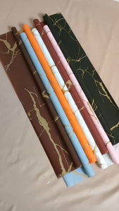 20 LEMBAR Kertas Buket Gold Marble Marmer Cellophane Flower Wrapping Paper Florist KB20