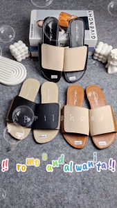 Sandal teplek wanita sandal wanita slop kulit jeruk sendal wanita terbaru 2024