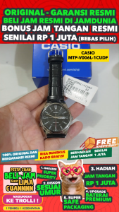 CASIO ORIGINAL - CASIO MTP-V006L-1CUDF - MEN LA - Kulit - Hitam - Jam dunia JD18ST # Jam Tangan Pria Jam Pria Jam Tangan Anti Air + CASIO MTP-V006L-1C MTP V006L 1C MTP-V006L V006L MTPV006 MTP-V006 MTPV006L MTP-006 $ S003