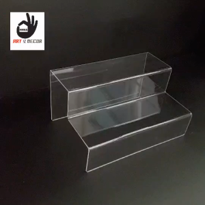 ชั้นวางของอะคริลิค ชั้นวางโมเดล แบบบันได2ชั้น วัสดุหนาชั้นวางอะคริลิคใส วางโมเดล สำหรับวางของตั้งโชว์ มีสินค้าพร้อมส่ง