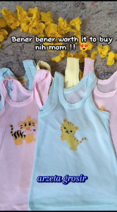 MURAH NAMPOL 12pcs/ 6pcs/ 3pcs /Kaos Dalam Anak Bayi Singlet Motif Jala Warna Isi 3 Potong Bahan Adem dan Tidak Berbau Untuk Usia 0 Bulan Hingga 18 Bulan