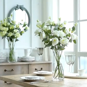 Hoa cát tường giả lan tường 1 cành 3 bông 1 nụ 70cm trang trí nhà cửa tiệc cưới cổng hoa decor phòng background chụp hình